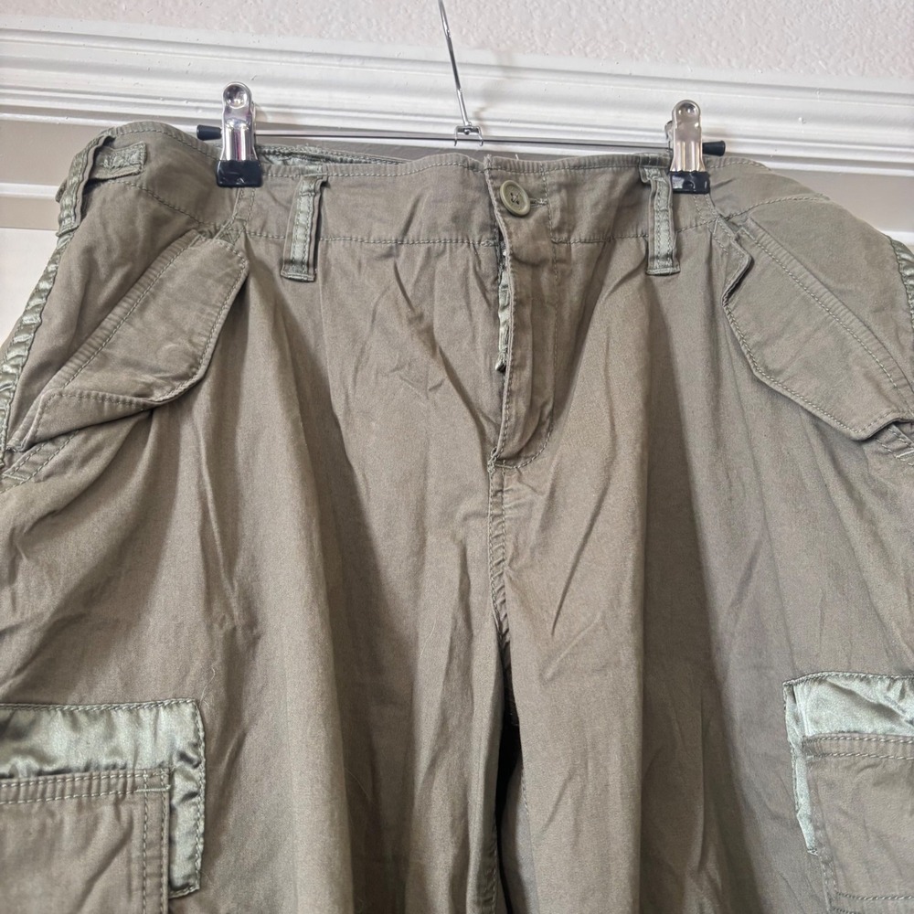 y2k Abercrombie & Fitch Mens Cargo Pants Olive Green Utility Paratrooper 32 - Picture 2 of 10